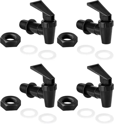 Immagine prodotto di Erogatore per bevande in plastica - Set di 4 - Rubinetto di ricambio per distributore d'acqua - Rubinetto di ricambio in plastica
