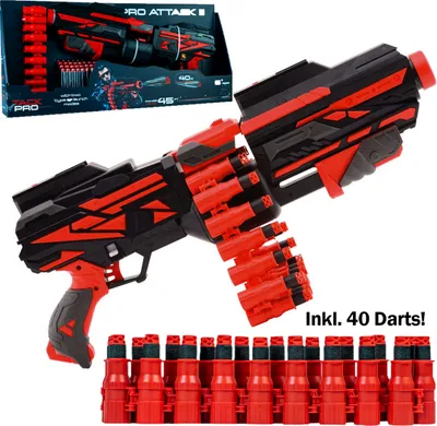 Produktbild von Softdart Waffe Spielzeug Tack Pro Attack 3 mit 40 darts 50 cm NEUCool