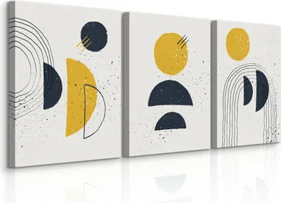 Immagine prodotto di Quadri su tela Set di 3 cerchi 30x40cm ABSTRAKTION Motivi geometrici stile Boho