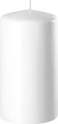 Produktbild von Stumpenkerze Kerze 80x60mm selbstverlöschend sichere Kerze Dekokerze Tischkerze, Farbe:weiß