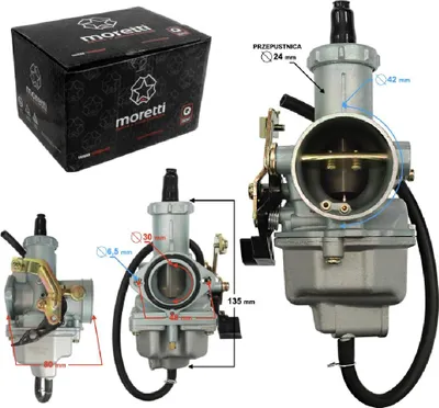 Zdjęcie produktu dla Gaźnik Moretti Pz30 250Cc 4T, P.24 Mm, Ssanie Na Linkę