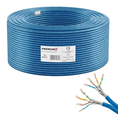 Produktbild von PremiumX 50m CAT 8 Netzwerkkabel Duplex LAN Kabel Ethernet Datenkabel