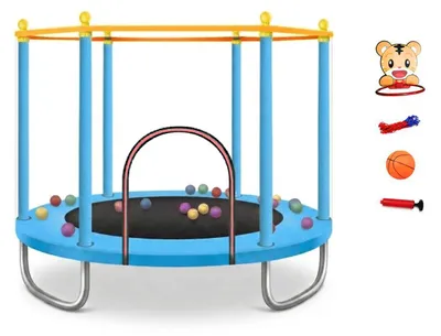 Immagine prodotto di Trampolino per bambini Sedco D03b - 139 cm con rete di sicurezza e accessori Blu
