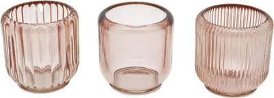 Produktbild von Teelichtglas  - ca. 8,5 x 8,5 x 8,5 cm - rosa  - 1 Stück