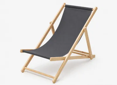 Produktbild von Liegestuhl klappbar aus Holz mit Verstellbarer Rückenlehne, belastbar bis 120 kg (Anthrazit)