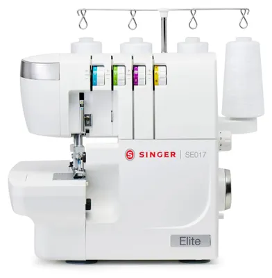 Overlock-Nähmaschine, 2-3-4-Faden, 1300 Stiche/min, LED, weiß