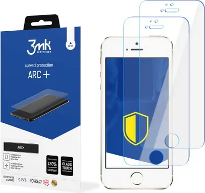 Produktbild von 3mk Display Schutzfolie ARC+ für iPhone 5/5S/SE  0,17mm Self-Heal (2 Stück)
