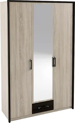 Obrázok produktu pre nabbi Trojdverová šatníková skriňa so zrkadlom Seina W-3D - dub sonoma / wenge magic