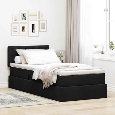 Obrázok produktu pre Maison Exclusive – Úložná posteľ s matracom, čierna, 90 x 200 cm