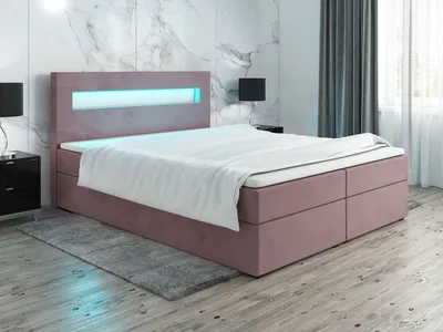 Obrázek produktu pro Čalouněná postel s osvětlením LILLIANA 3 - 180x200, růžová