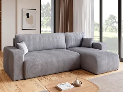 Produktbild von BroMARKT Ecksofa PUMI Schlaffunktion Bettkasten L-Form 125x200 cm Hellgrau