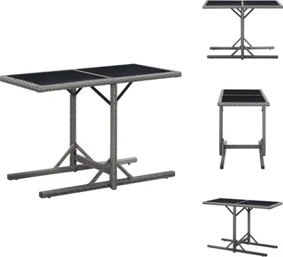 Image de vidaXL Table de jardin anthracite 110×53×72 cm Verre et poly rotin - Tables de jardin
