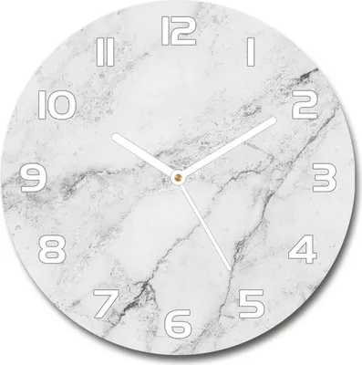 Produktbild von Wanduhr aus Glas 30fi Glasbild Glasuhr Gehärtetes Glas - weisse-zeiger - Marble