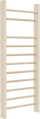 Imagen del producto de Pared de escalada de madera, estructura de escalada para rehabilitación, con 11 barras, dimensiones 195x80 cm