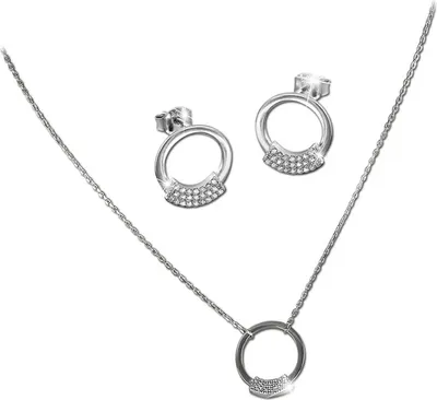 Produktbild von SilberDream Kette Anhänger Ohrringe Zirkonia Damen Silber weiß Set D2GSS403W