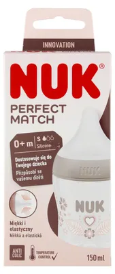 Produktbild von NUK PP Flasche 150ml Perfect Match Silikonsauger SM Herzen 10743092