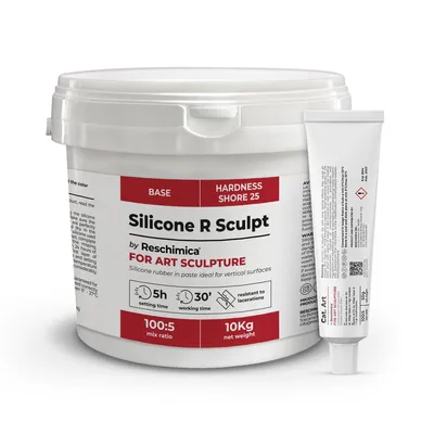 Obrázok produktu pre Silikónová pasta pre sochárov R SCULPT, modelovací silikón, silikón na tvorbu, netoxický, DIY, dávkovač, silikón, pracovná podložka, rukavice (10 kg)