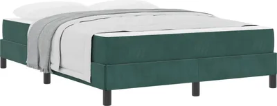 Produktbild von vidaXL Boxspringbett mit Matratze Dunkelgrün 140 x 200 cm Stoff