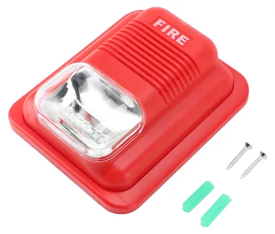Zdjęcie produktu dla Alarm przeciwpożarowy z sygnałem dźwiękowym i świetlnym, 12 V, 24 V, z wbudowaną bardzo głośną syreną ostrzegawczą LED do budynków mieszkalnych