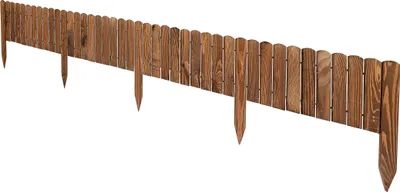 Produktbild von Garronda Beeteinfassung Holz Rollzaun Gartenzaun imprägniert Flexibler Rollborder Rasenkante Palisade Umzäunung für Garten Länge: 200 cm GD-0046 (Dunkelbraun, Höhe: 30 cm)