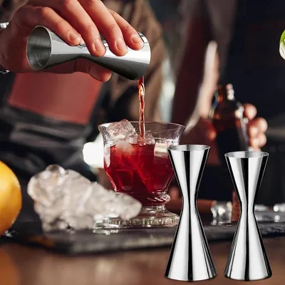 Produktbild von Cocktail-Messbecher Edelstahl Dual Jigger 60-90 ml mit integrierter Skala