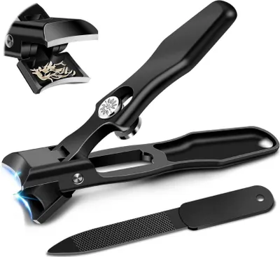 Image de DRMODE Coupe-ongles avec bac de récupération Upgrade 2025 pour ongles épais, acier inoxydable Clippers pour ongles de pied