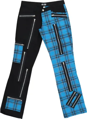 Produktbild von Nix Gut - Tartan, Frauenhose Schwarz/Türkis im Straight-Fit-Style