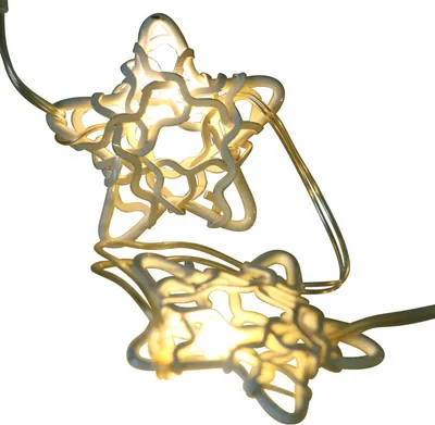 Produktbild von LED Lichterkette Sterne 1,90m Timer innen warmweiß Weihnachtsdeko