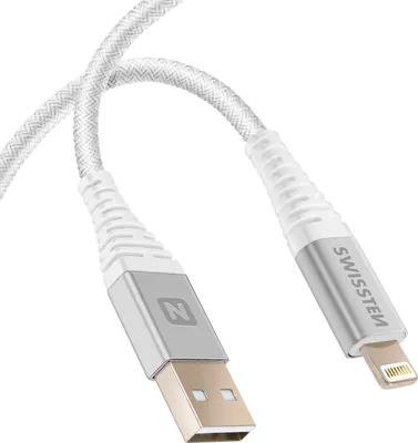 Produktbild von Swissten - Cabo Polyamid USB - Lightning 1,5 m (bílá)