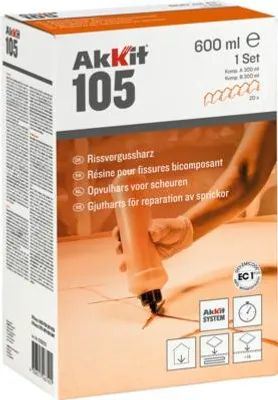 Produktbild von Akkit 105 2K Rissvergussharz inkl. 20 Estrichklammern 600 ml
