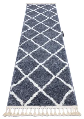 Imagen del producto de Alfombra, alfombra de pasillo BERBER CROSS – para la cocina, entrada, pasillo gris 60x300 cm