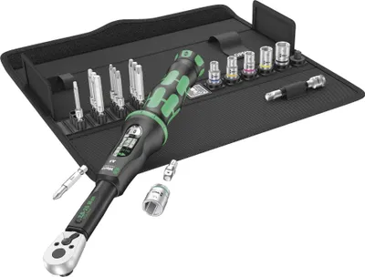 Produktbild von Wera 05130110001, Klick-Drehmomentschlüssel, Mechanisch, 1/4", 2,5 - 25 Nm, Stahl, Schwarz, Grün