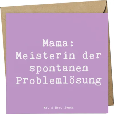 Produktbild von Mr. & Mrs. Panda Deluxe Karte Spruch Mama Meisterin - Lavendeltraum - Geschenk, Problemlösung, Freude, doppelkarte, handgemacht, Klappkarte, persönliche Erinnerungen
