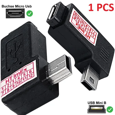 Produktbild von USB Micro 5Pin Buchse zu abgewinkelte Mini USB Stecker 90 Grad Adapter