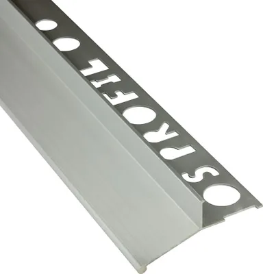 Produktbild von Alu Balkon Terrasse abtropf Profil Fliesenschiene Profil Schiene silber L300cm L-Profi 10mm kurze Blende