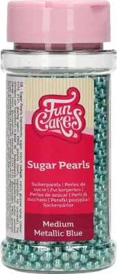 Produktbild von FunCakes Zuckerperlen / Sugarpearls -Metallic Blau / blue- 80g