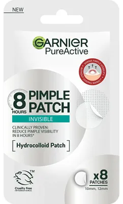 Productafbeelding van Onzichtbare hydrokolloidpleisters met BHA tegen huidonzuiverheden, Pure Active (puistervlekken), 8 stuks
