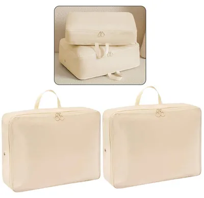 Produktbild von Reise Kleidungsorganizer 2er Set Kompression – Platzsparend bis 40%, Doppelreißverschluss | 40x30x18cm atmungsaktiv