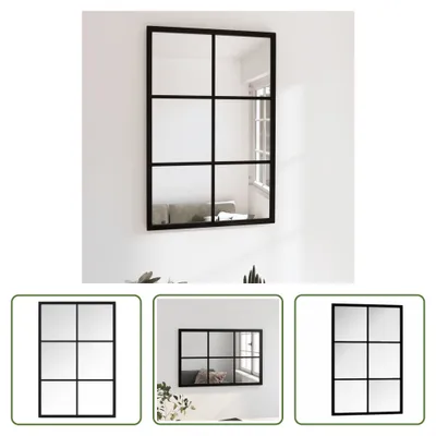 Obrázek produktu pro The Living Store Nástěnné zrcadlo černé 60x40 cm kovové