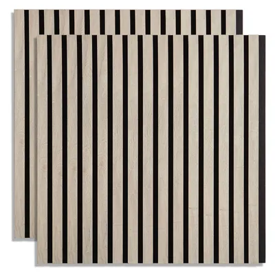 Produktbild von Homestyle4u Wandpaneel 60x60 2er set Akustikpaneele Holz Wandpaneele Grau Paneele Wohnzimmer Deckenpaneele Wandverkleidung