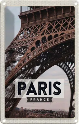 Produktbild von vianmo Blechschild 18x12 cm Paris France Reiseziel Tourismus Bildmotiv Reisemotiv Abenteuer Reisen Urlaub