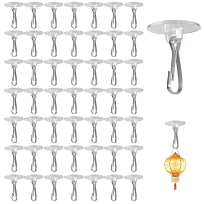 50 selbstklebende Decken Haken, transparent, PVC, 20 mm
