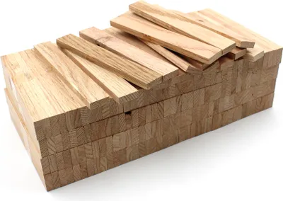 Produktbild von 80 Stück Holzleiste Roteiche 22x8x160mm Bastelklötzchen Bastelholz Holzstab DIY Projekt