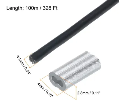 Produktbild von Solidchoice – 100 Meter Edelstahl-Drahtseil mit Aluminiumhüllen