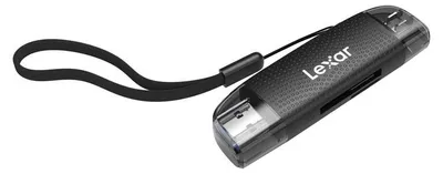 Produktbild von Lexar LRW310X-BNBNG, MicroSD (TransFlash), SD, Schwarz, 205 Mbit/s, USB 2.0 Type-A/Type-C, 78 mm, 23,4 mm