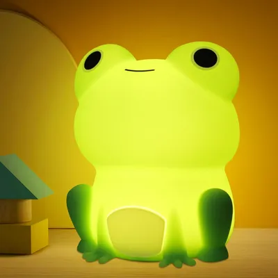 Produktbild von Nachtlichter, Frosch-Nachtlicht fürs Kinderzimmer, wiederaufladbare dimmbare Nachttischlampe mit Touch-Steuerung (ABS+SIL), tragbares Kindergeschenk