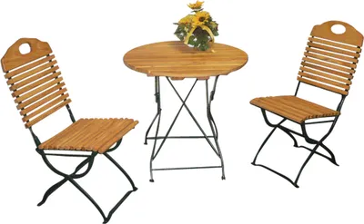 Produktbild von TPFGarden KLAPP GARTEN-GARNITUR Bad Belzig 3-teilig aus Robinienholz, Stahlgestell Grün