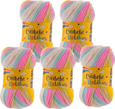 Produktbild von 500g Farbverlaufsgarn Cicibebe Batik Strickgarn Winterwolle Häkelgarn mehrfarbig
