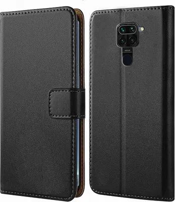 Produktbild von Handy Tasche für Xiaomi Redmi Note 9 Schutzhülle Bookstyle Etui Klapphülle Wallet Flip Cover Case Schwarz