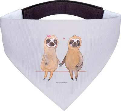 Produktbild von Mr. & Mrs. Panda Bandana Faultier Pärchen - Grau Pastell - Geschenk, Hunde Halstuch, Hals Tuch, Für, Dreieckstuch, Liebe, Verliebt, Hundehalstuch, Gemeinsam